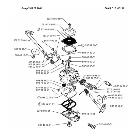 Carburetor Details for Husqvarna 322 L Trimmer/ Edgers