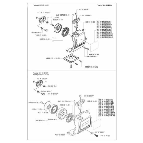 Starter for Husqvarna 323 C Trimmer/ Edgers