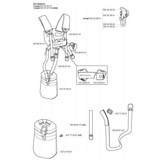 Harness for Husqvarna 323 C Trimmer/ Edgers