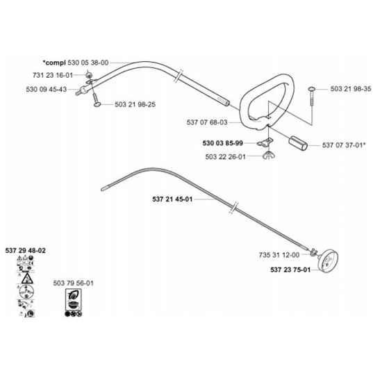 Shaft & Handle for Husqvarna 323 C Trimmer/ Edgers