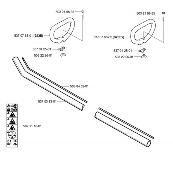 Shaft & Handle for Husqvarna 323 E Trimmer/ Edgers