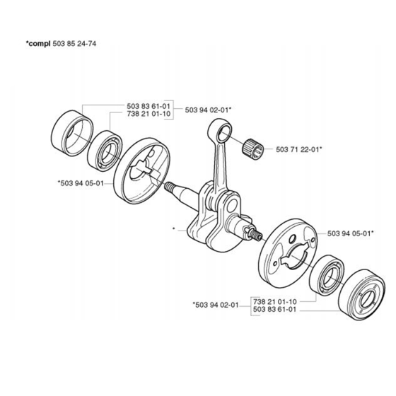 Crankshaft for Husqvarna 323 E Trimmer/ Edgers