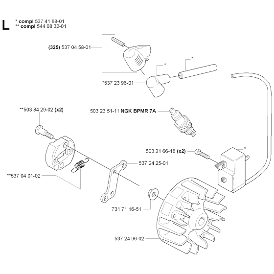 Ignition System Assembly for Husqvarna 323 HE3 Hedge Trimmers