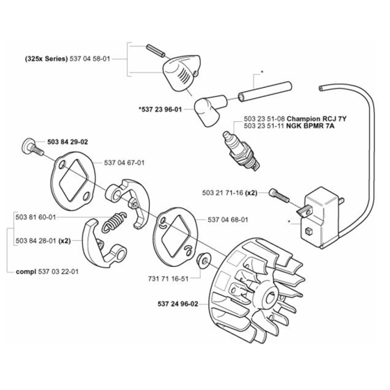 Ignition System & Clutch  for Husqvarna 323 L Trimmer/ Edgers