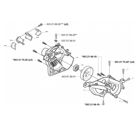 Crankcase & Clutchdrum for Husqvarna 323 L Trimmer/ Edgers