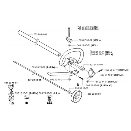 Shaft & Handle for Husqvarna 323 L Trimmer/ Edgers