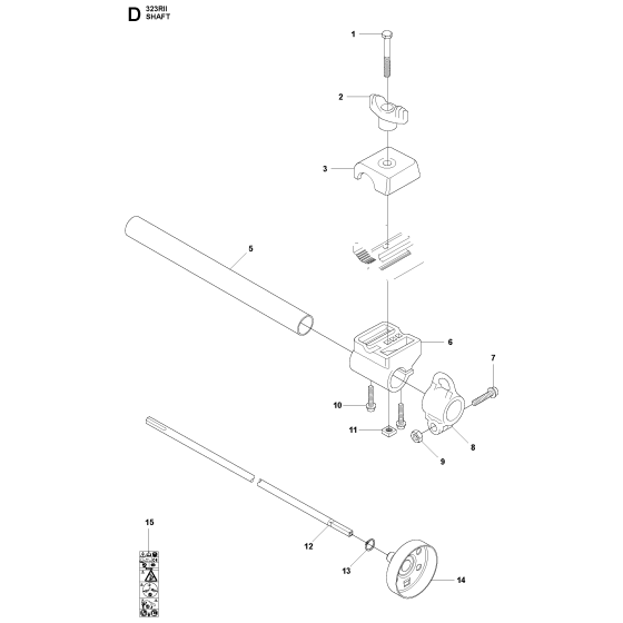 Shaft Assembly For Husqvarna 323RII Brushcutter