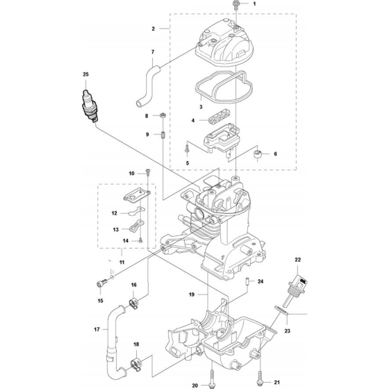 Cylinder & Crankcase for Husqvarna 324 L Trimmer/ Edgers