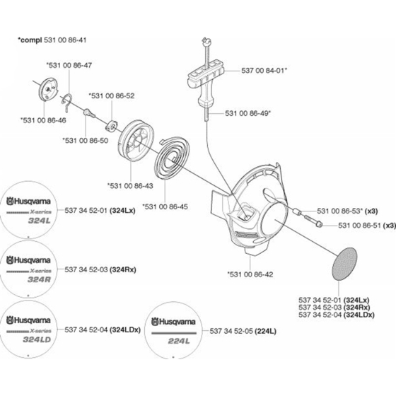 Starter for Husqvarna 324 LDx Trimmer/ Edgers