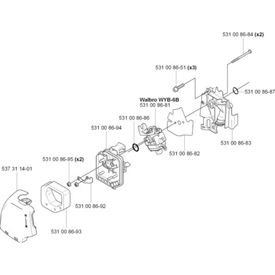 Carburetor & Air Filter for Husqvarna 324 LDx Trimmer/ Edgers