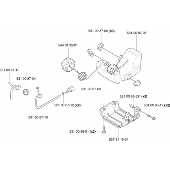 Fuel Tank for Husqvarna 324 LX Trimmer/ Edgers