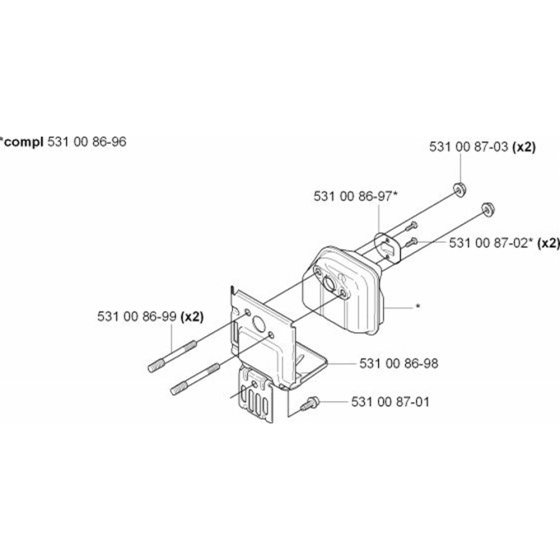 Muffler for Husqvarna 324 LX Trimmer/ Edgers