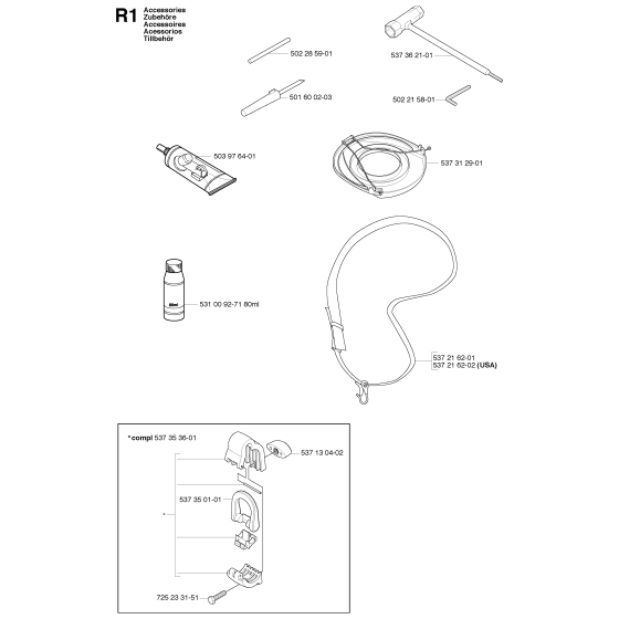 Accessories Assembly For Husqvarna 324RX Brushcutter