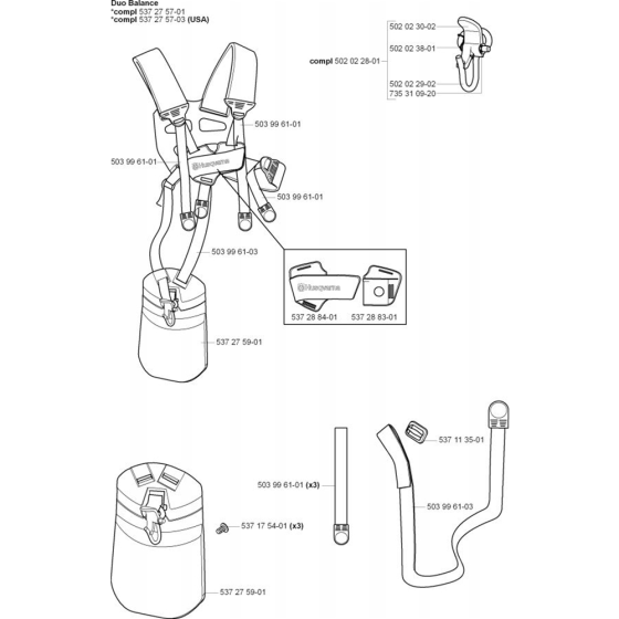 Harness for Husqvarna 325 CX Trimmer/ Edgers