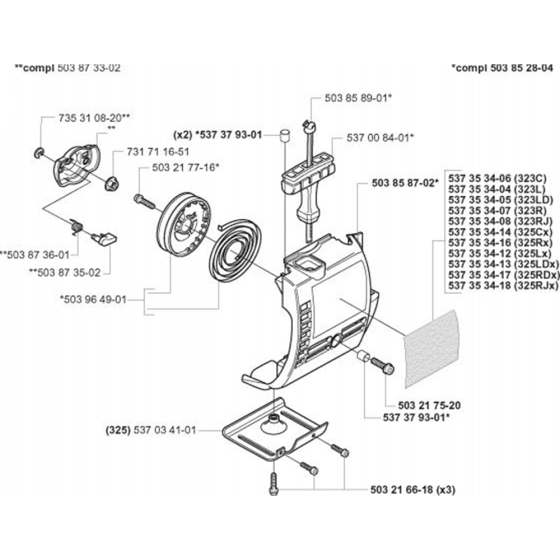 Starter for Husqvarna 325 CX Trimmer/ Edgers