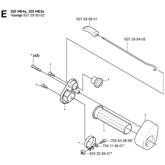 Controls Assembly for Husqvarna 325 HDA55 X-Series Hedge Trimmers