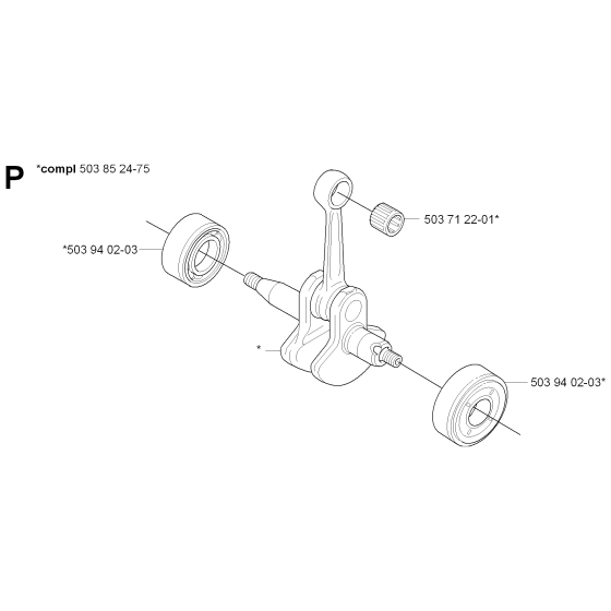 Crankshaft Assembly for Husqvarna 325 HDA65 X-Series Hedge Trimmers