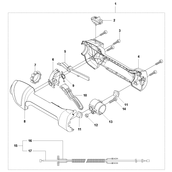 Throttle Controls Assembly for Husqvarna 325 HE3 Hedge Trimmers