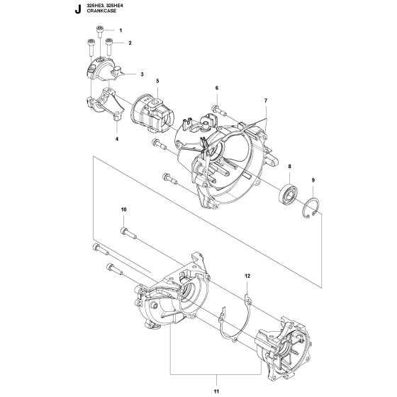 Crankcase Assembly for Husqvarna 325 HE3 Hedge Trimmers