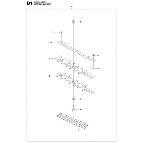 Cutting Equipment Assembly for Husqvarna 325 HE3 Hedge Trimmers