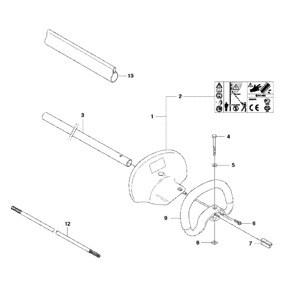 Handle 2 Assembly for Husqvarna 325 HE3 Hedge Trimmers