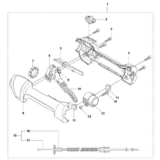 Throttle Controls Assembly for Husqvarna 325 HE4 Hedge Trimmers