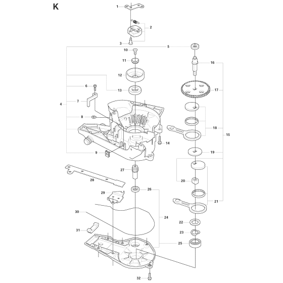 Gear Housing Assembly for Husqvarna 325 HS99 X-Series Hedge Trimmers