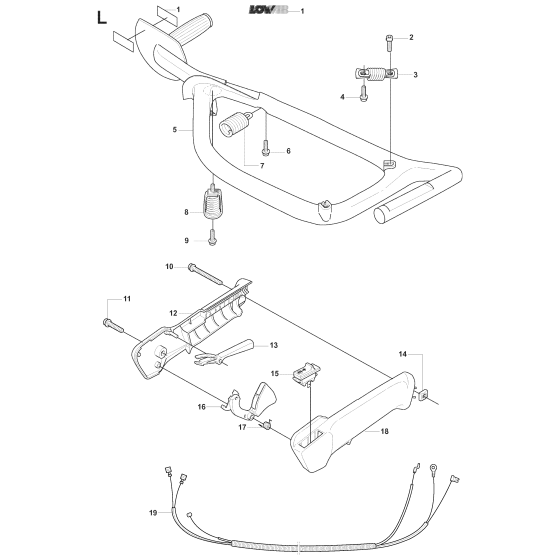 Handle & Controls Assembly for Husqvarna 325 HS99 X-Series Hedge Trimmers