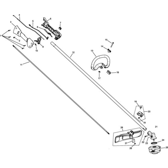 Shaft & Handle for Husqvarna 325 L Trimmer/ Edgers