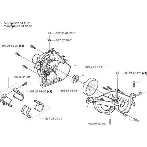 Crankcase for Husqvarna 325 LXT Trimmer/ Edgers