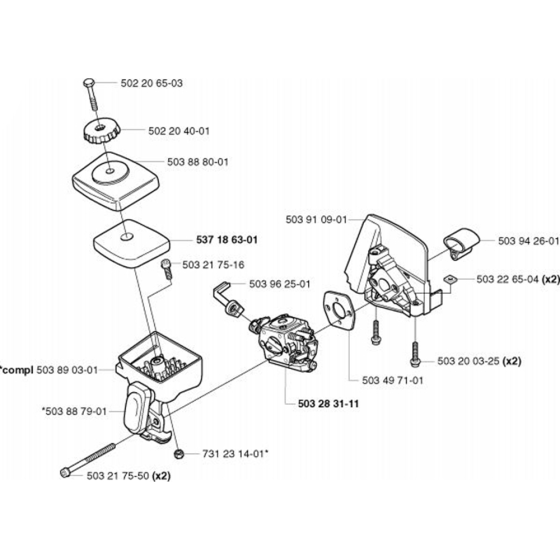 Carburetor & Air Filter for Husqvarna 325 LXT Trimmer/ Edgers