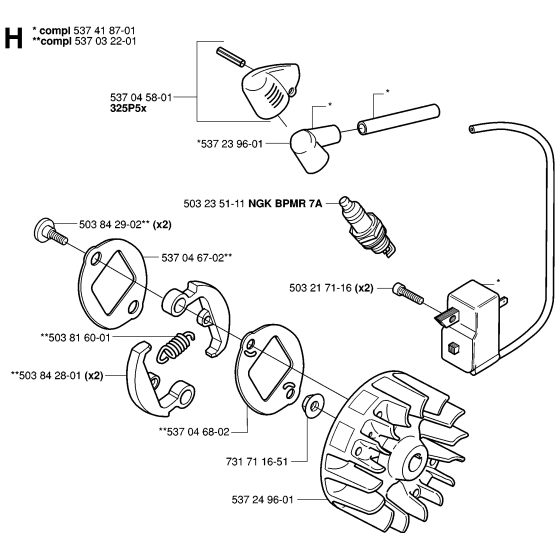 Ignition System & Clutch Assembly for Husqvarna 325P Pole Pruners