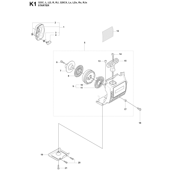 Starter Assembly For Husqvarna 325RJX Brushcutter