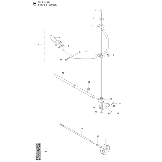 Shaft & Handle Assembly For Husqvarna 325RX Brushcutter