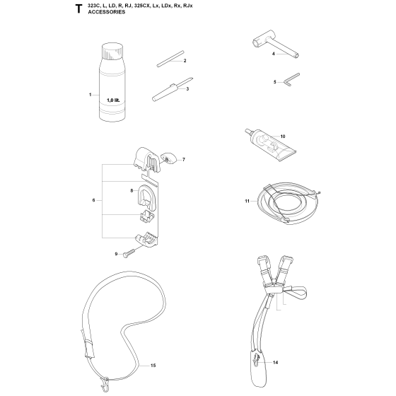 Accessories Assembly For Husqvarna 325RX Brushcutter