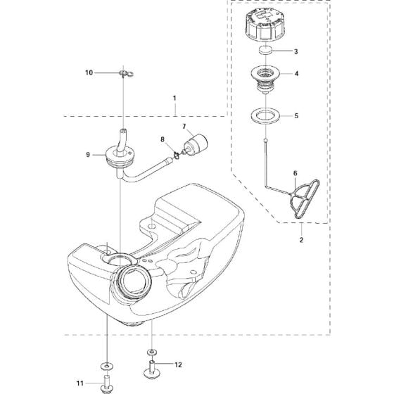 Fuel Tank Assembly for Husqvarna 325 S25, 2011-05 Sprayers