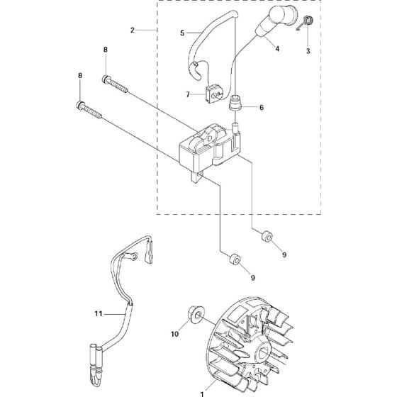 Ignition System Assembly for Husqvarna 325 S25, 2011-05 Sprayers