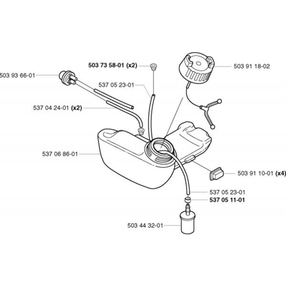 Fuel Tank for Husqvarna 325 TX Trimmer/ Edgers