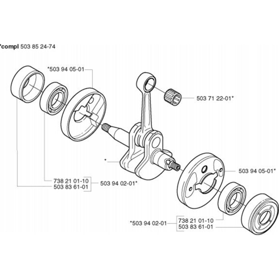 Crankshaft for Husqvarna 326 CX Trimmer/ Edgers