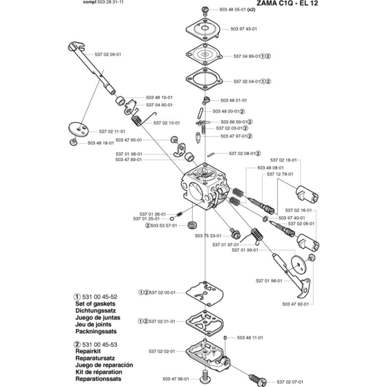 Carburetor Details for Husqvarna 326 CX Trimmer/ Edgers