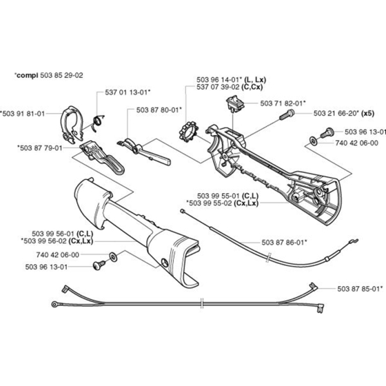 Throttle Controls  for Husqvarna 326 CX Trimmer/ Edgers