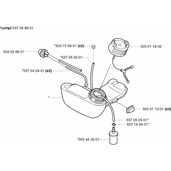 Fuel Tank for Husqvarna 326 CX Trimmer/ Edgers