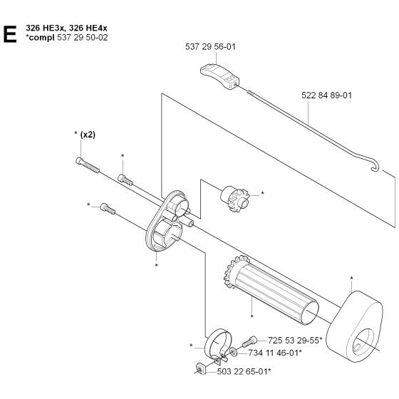 Controls Assembly for Husqvarna 326 HE3 X-Series Hedge Trimmers