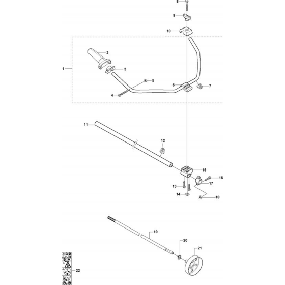 Shaft & Handle-1 for Husqvarna 326 Lx Trimmer/ Edgers