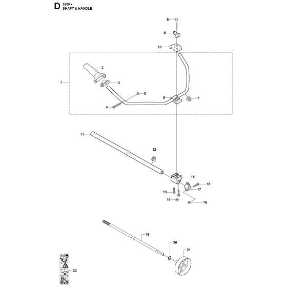 Shaft & Handle-1 Assembly For Husqvarna 326RX Brushcutter