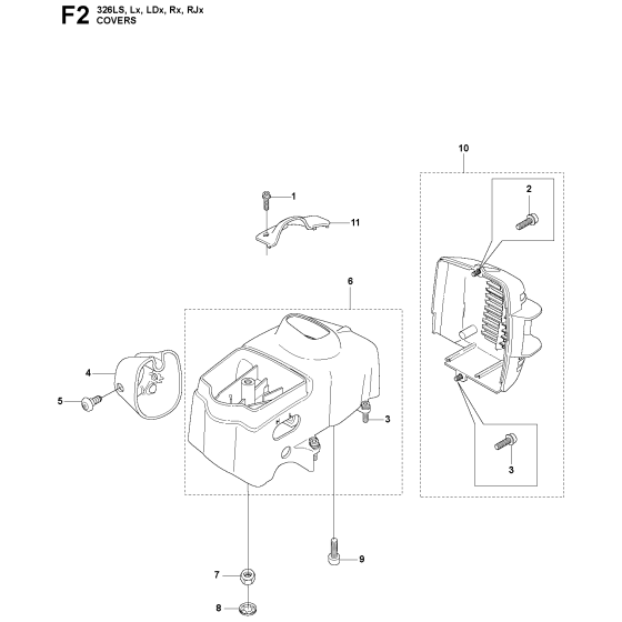 Cover-1 Assembly For Husqvarna 326RX Brushcutter