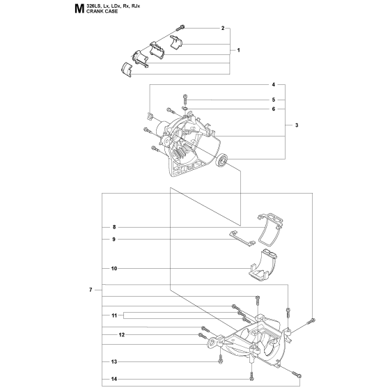 Crankcase Assembly For Husqvarna 326RX Brushcutter