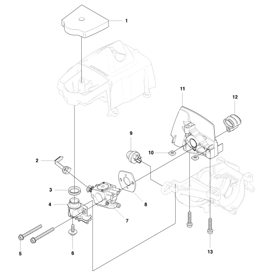 Carburetor & Filter Assembly for Husqvarna 327HDA65 X-Series Hedge Trimmers