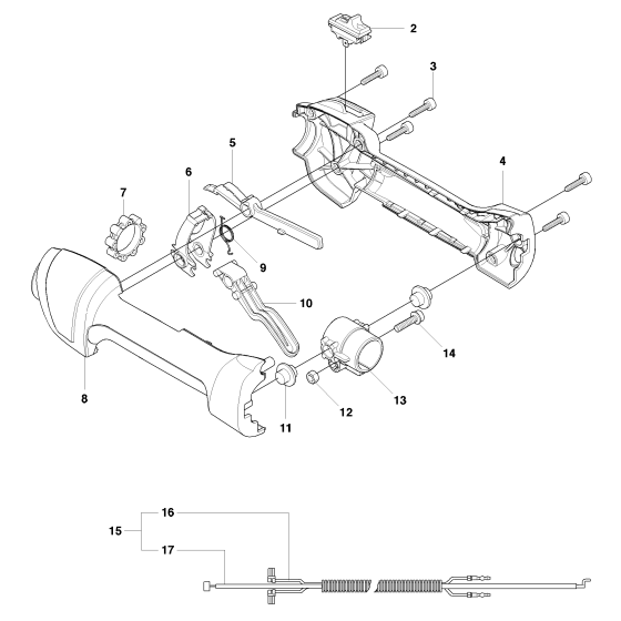 Throttle Controls Assembly for Husqvarna 327 HE3 X-Series Hedge Trimmers