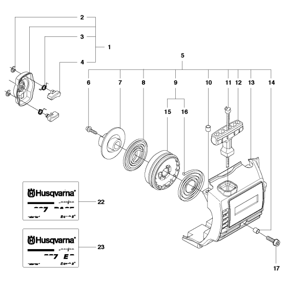 Starter Assembly for Husqvarna 327 HE3 X-Series Hedge Trimmers